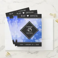 Elegant 45th Sapphire Wedding Anniversary Pocket Folder