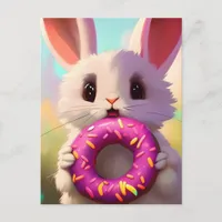 Rabbit With a Doughnut Postcard