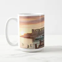 Serene Kyrenia Cyprus Sketch Watercolor | Coffee Mug