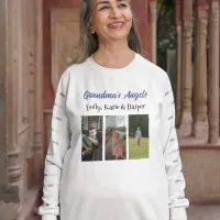 Grandma's Angels | Personalized Photo and Names T-Shirt