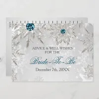 silver bridal shower Advice and Well Wishes Card