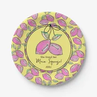 Bridal Shower Main Squeeze Vintage Pink Lemon  Paper Plates