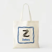 Tote Bag - Cat Letter Z with Name in Frame