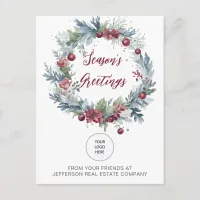 Christmas Wreath Company Logo Business   Holiday Postcard