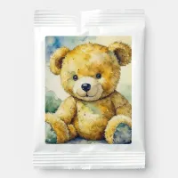 Watercolor Illustration Teddy Bear Baby Shower Hot Chocolate Drink Mix