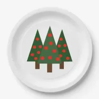 Simple Shape Christmas Grove on White Paper Plates