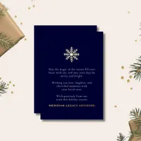 Simple Elegant Navy Blue and Gold Foil Holiday Card