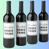 Minimalist Bride Tribe Bachelorette Party Wine Label