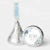 Floral Sparkle Wedding Initials Dusty Blue ID889 Hershey®'s Kisses®
