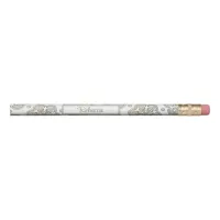 Retro Silver Gold Flowers Pen Pencil