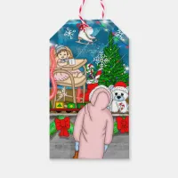 Hand drawn Nostalgic Christmas Window  Display  Gift Tags