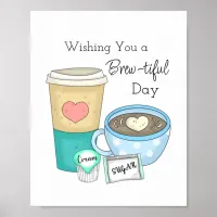 Hand Drawn Coffee Art and Quote Poster