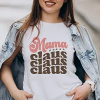 Mama Claus Retro Groovy Christmas Holidays Tri-Blend Shirt