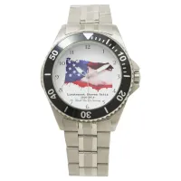 *~*  Flag USA Veteran Military Red White Blue Watch