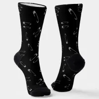 Punk Rock Goth Grunge Safety Pins Socks