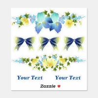 Yellow Buttercups and Blue Iris Scrapbook Stickers