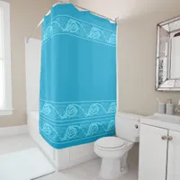 Celtic Knotwork Fish in Blue Shower Curtain