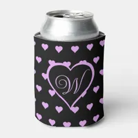 Fun and Flirty Pink Hearts Personalized  Can Cooler