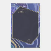 Abstract Agate Wedding Midnight ID827 Post-it Notes