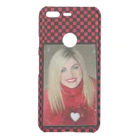 Your Family Photo Red & Black Checkerboard Uncommon Google Pixel Case