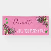 Will you Marry Me,  Floral Banner