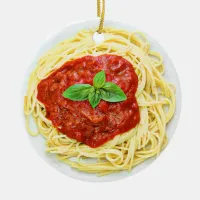 Funny Spaghetti Gag Gift Food Christmas Ceramic Ornament