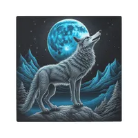 Wolf Standing in Front of the Full Moon | AI art