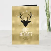 Deer Antlers Arrows Christmas Gold ID861 Holiday Card