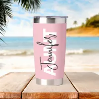 Pink Personalized Aunt Typography Insulated Tumbler