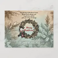 Elegant Christmas Hope, Joy, and Love Bible Verse Holiday Postcard