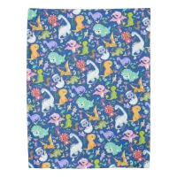 Cute Dinosaur Pattern on Blue | Duvet Cover