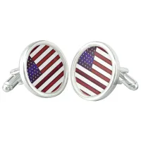 Modern Embossed American Flag Cufflinks