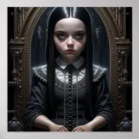 Gothic Girl Haunted Halloween  Poster