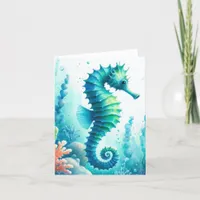 Coastal Under the Sea Horse Thank You Card