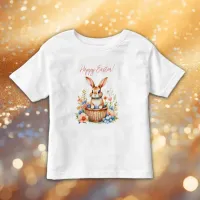 Sweet Vintage Happy Easter Bunny Rabbit  Toddler T-shirt