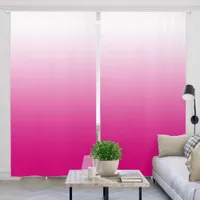 White and Hot Pink Gradient Blackout Curtains