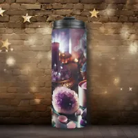 Pretty Purple Amethyst Gems and Crystals Thermal Tumbler