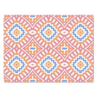 Boho Chic Orange Pink Yellow Ethnic Geometric Tissue Paper