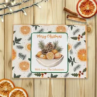 Orange Slices and Pine Christmas Personalized Large Gift Bag