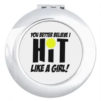 hit like a girl volleyball compact mirror