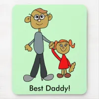 Best Daddy Father's Day Father Daughter Cartoon Mouse Pad