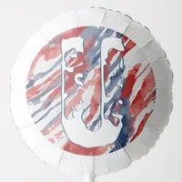 Watercolor Abstract US Flag 'U' for 4th of July Balloon