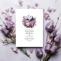 Mountain Mauve Floral Wedding Invitation