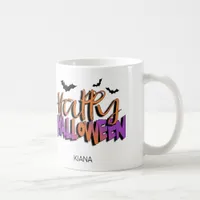 Happy Halloween Typography w/Bats Orange ID685 Coffee Mug