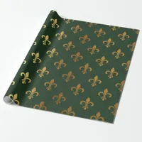 Green and Gold foil Christmas Wrapping Paper