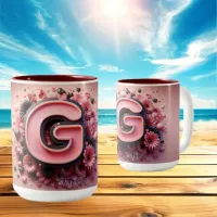 Valentine Day 3D A to Z Alphabet Coffee Mug