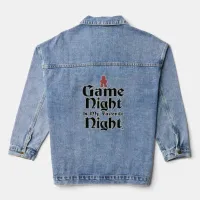 Game Night is My Favorite Funny Meeple Slogan Denim Jacket