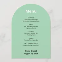 Modern Mint Green Wedding Menu Card