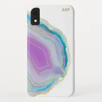 *~* Rainbow Agate Gold Glitter Pastel White iPhone XR Case