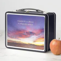 Breathtaking sunset over the sea    metal lunch box